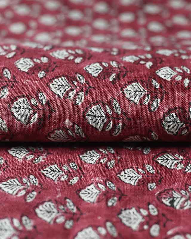Zay Hand Block Printed Linen Upholstery Fabric