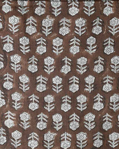 Jade Hand Block Printed Linen Fabric