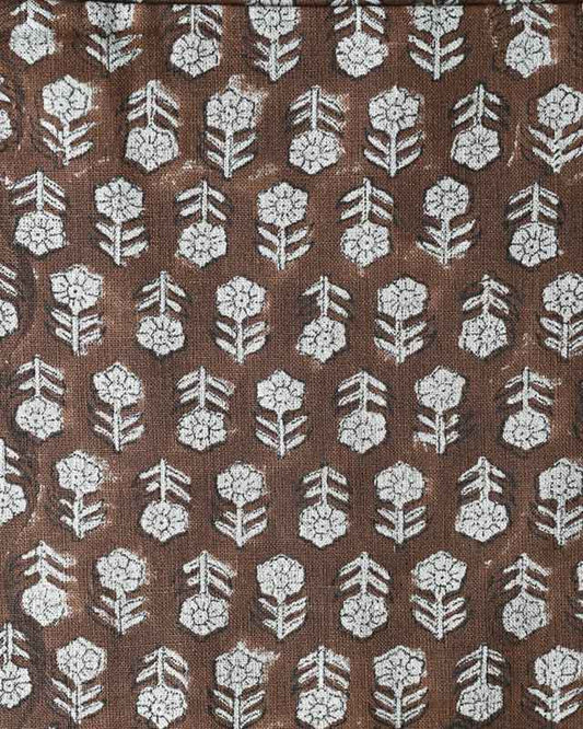 Jade Hand Block Printed Linen Fabric