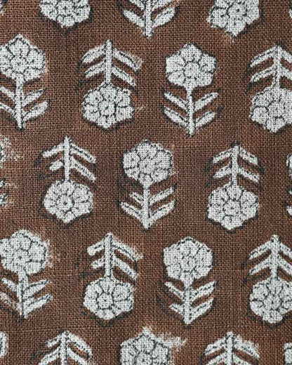 Jade Hand Block Printed Linen Fabric