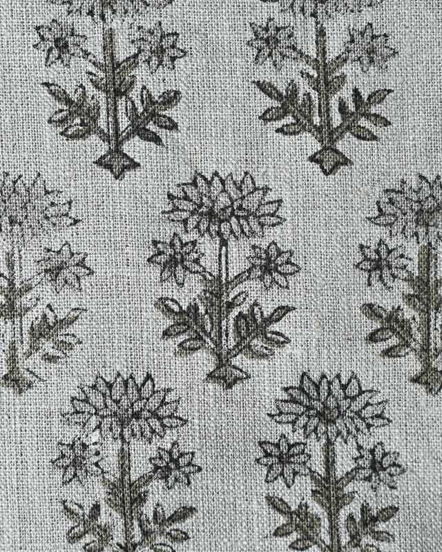 Sylvia Hand Block Printed Linen Fabric