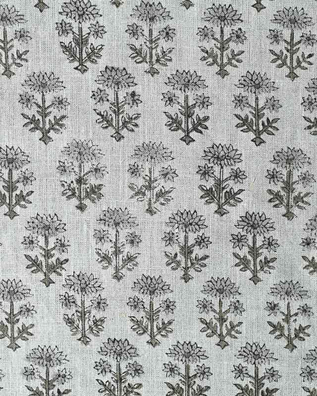 Sylvia Hand Block Printed Linen Fabric