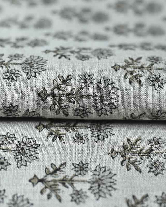 Sylvia Hand Block Printed Linen Fabric