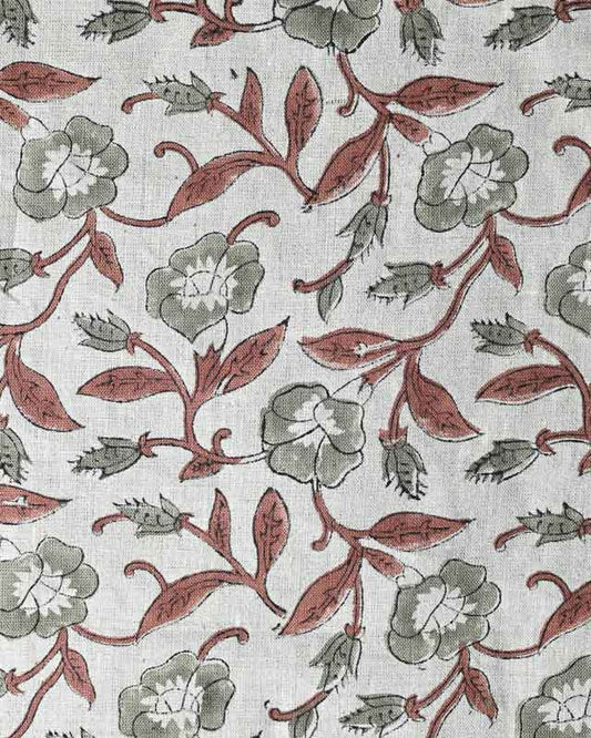 Ingrid Block Print Handloom Linen Fabric