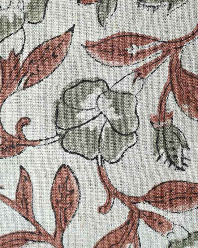 Ingrid Block Print Handloom Linen Fabric