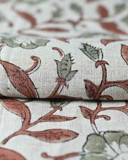 Ingrid Block Print Handloom Linen Fabric