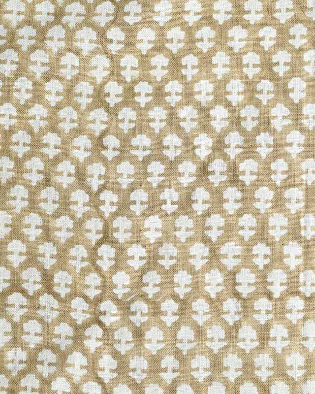 Anna Block Printed Linen Upholstery Fabric