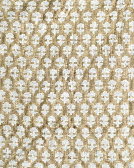 Anna Block Printed Linen Upholstery Fabric