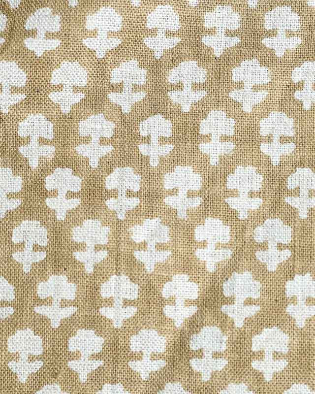 Anna Block Printed Linen Upholstery Fabric