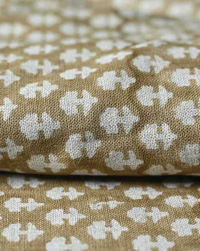 Anna Block Printed Linen Upholstery Fabric