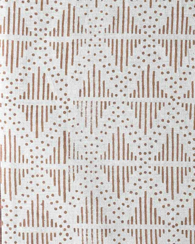 Zig-Zag Hand Block Print Designer Floral Fabric