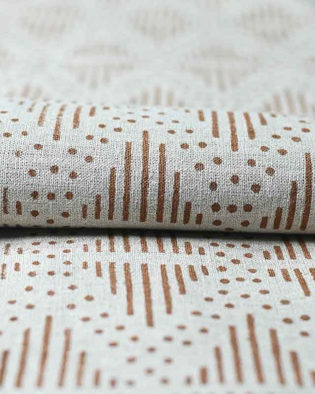 Zig-Zag Hand Block Print Designer Floral Fabric