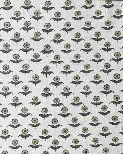 Zinni Handloom Block Print Linen Fabric