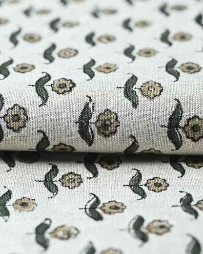 Zinni Handloom Block Print Linen Fabric
