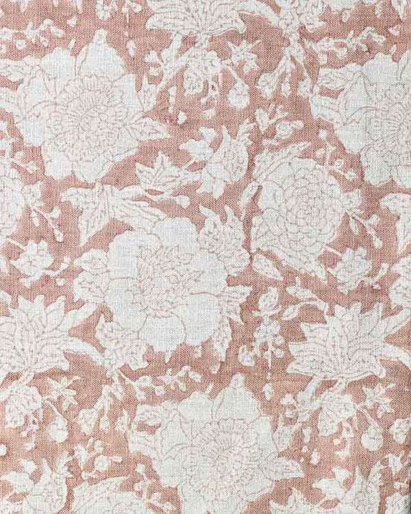 Charlie Block Print  Handloom Linen Fabric