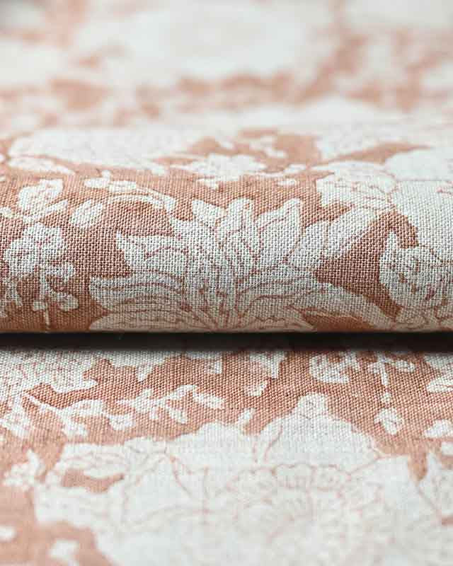 Charlie Block Print  Handloom Linen Fabric