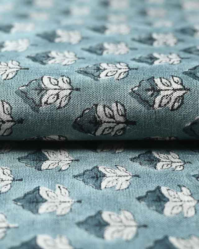 Sansa Handloom Linen Block Print Fabric