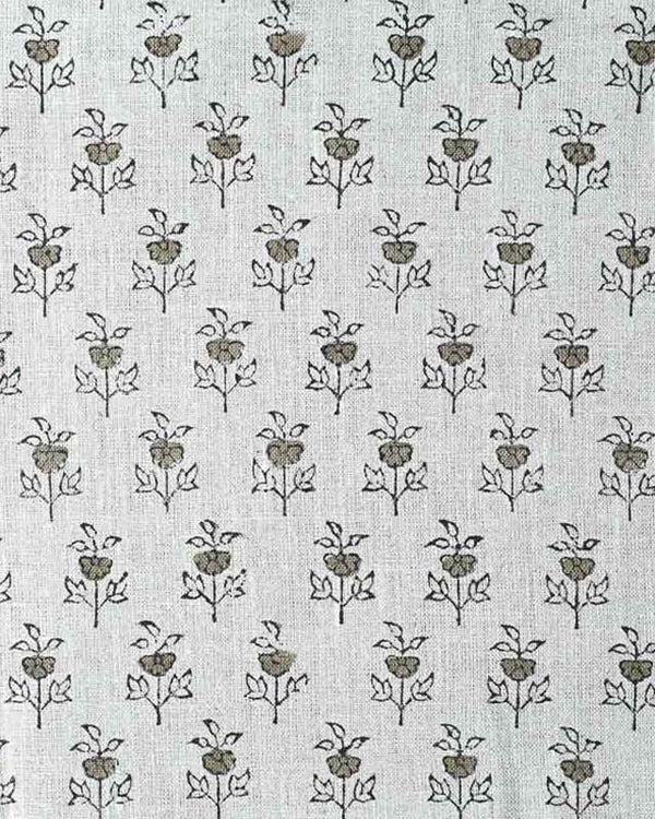 Amber Block Printed Linen Fabric