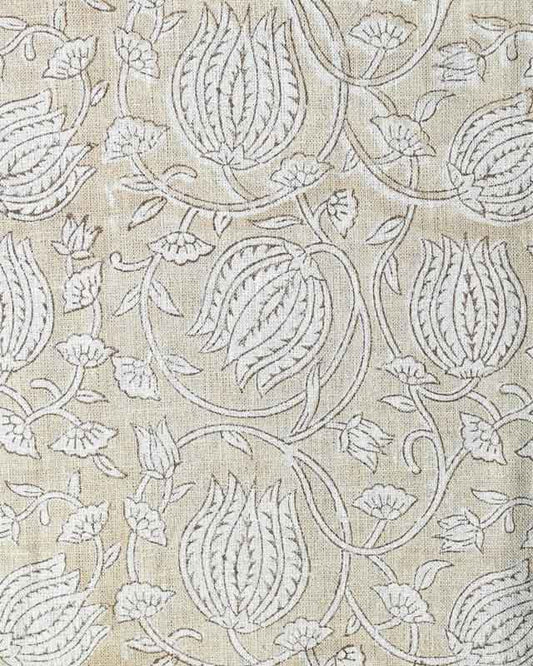 Vivienne Block Print Upholstery Linen Fabric