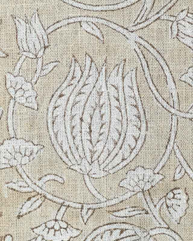 Vivienne Block Print Upholstery Linen Fabric