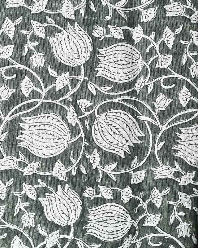 Vivienne Block Print Upholstery Linen Fabric