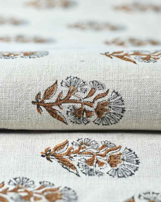 Thorian Block Printed Handloom Linen