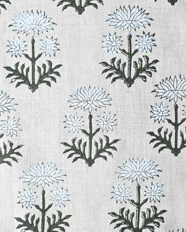 Sylvia Hand Block Printed Linen Fabric