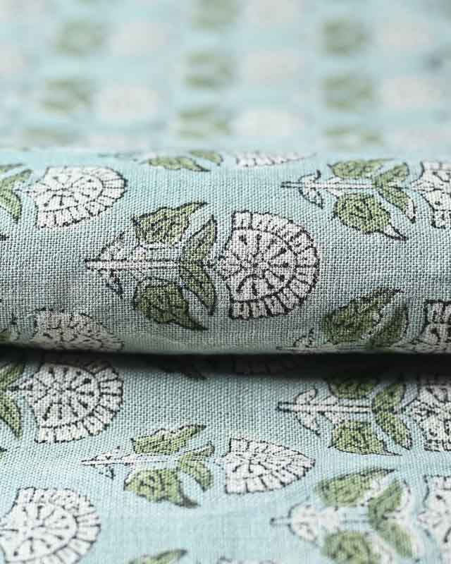 Peregrine Block Print Thick Linen Fabric