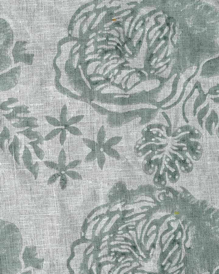 Snapdragon Hand Block Printed Linen Fabric