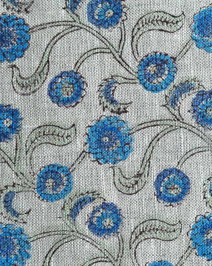 Heather Hand Block Printed Linen Fabric