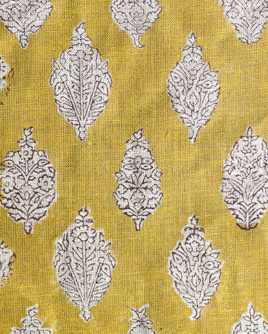 Zoe Hand Block Printed Linen Fabric