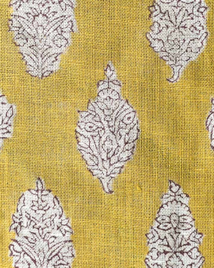 Zoe Hand Block Printed Linen Fabric