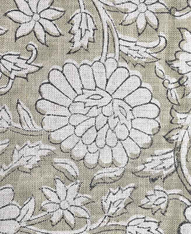 Jennifer Hand Block Printed Linen Fabric