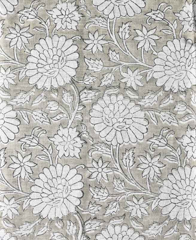 Jennifer Hand Block Printed Linen Fabric