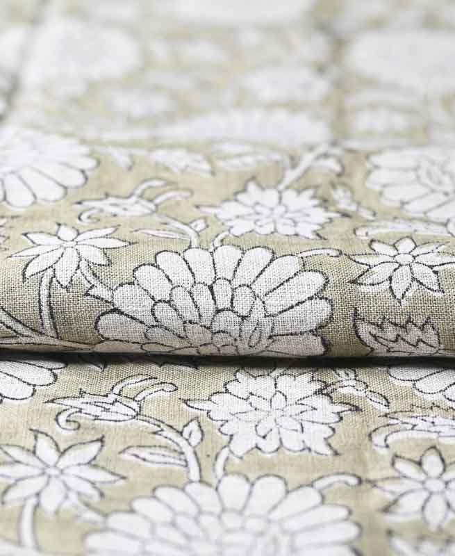 Jennifer Hand Block Printed Linen Fabric