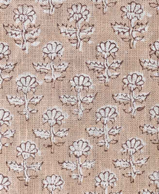 Iris Linen Block Print