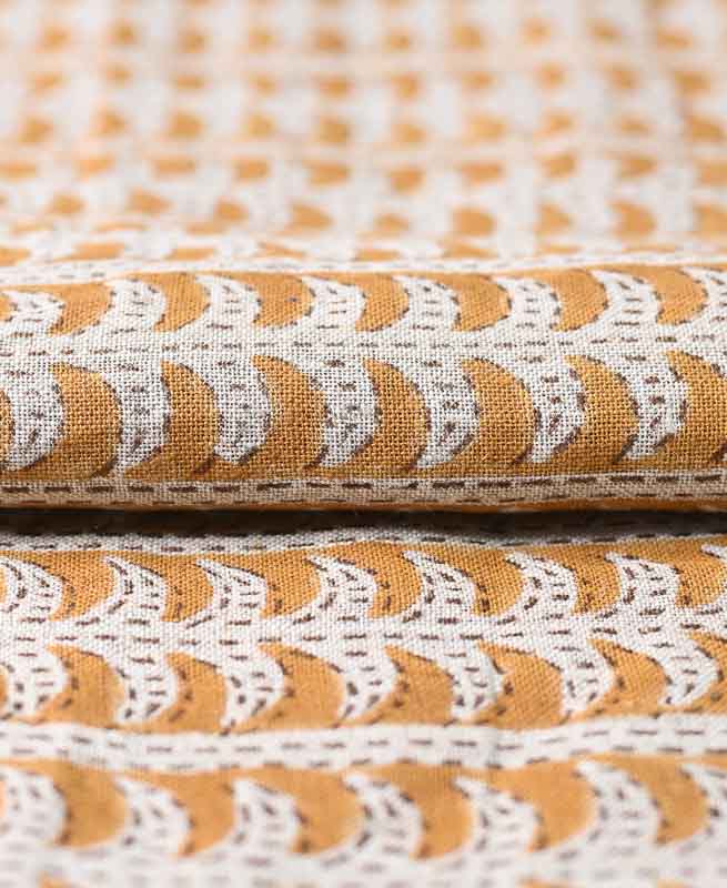 Dixie Hand Block Print Linen Fabric
