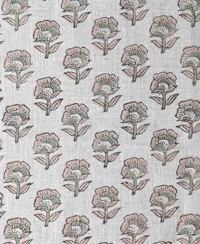 James Floral Linen Fabric