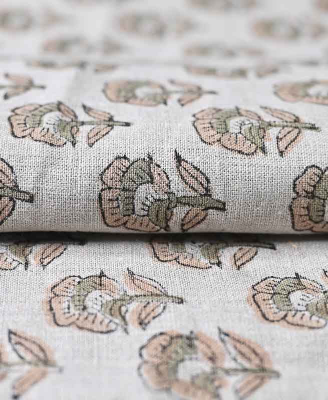 James Floral Linen Fabric