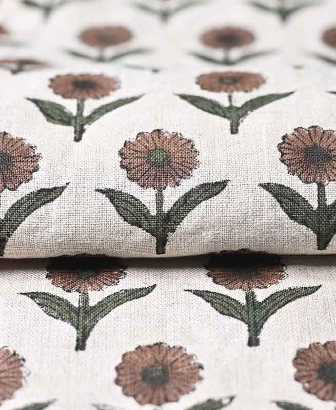 Alexis Hand Block Printed Upholstery Linen