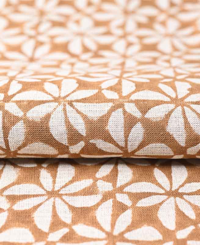 Macy Block Printed Linen Fabric