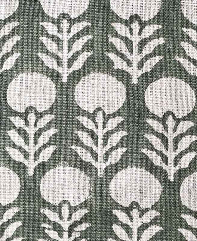 Edison Hand Block Printed Indian Linen Fabric