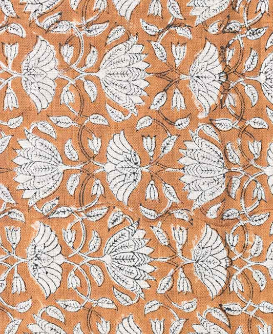 Tulip Flower Block Print Upholstery Fabric