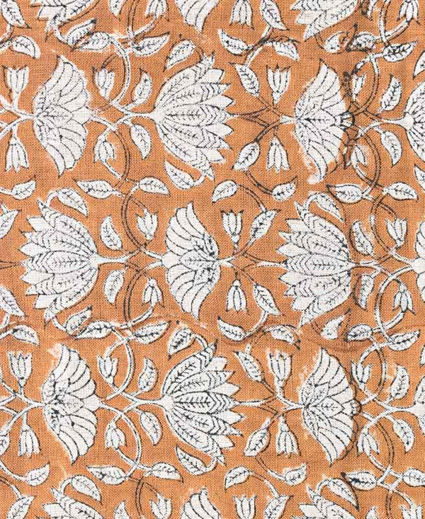 Tulip Flower Block Print Upholstery Fabric