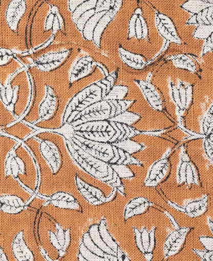 Tulip Flower Block Print Upholstery Fabric