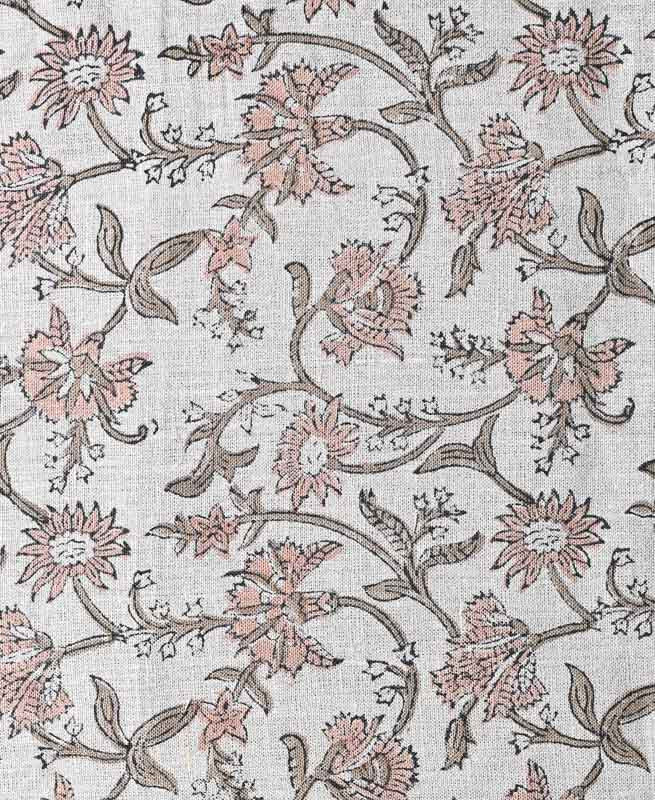 Cora Hand Block Printed Linen