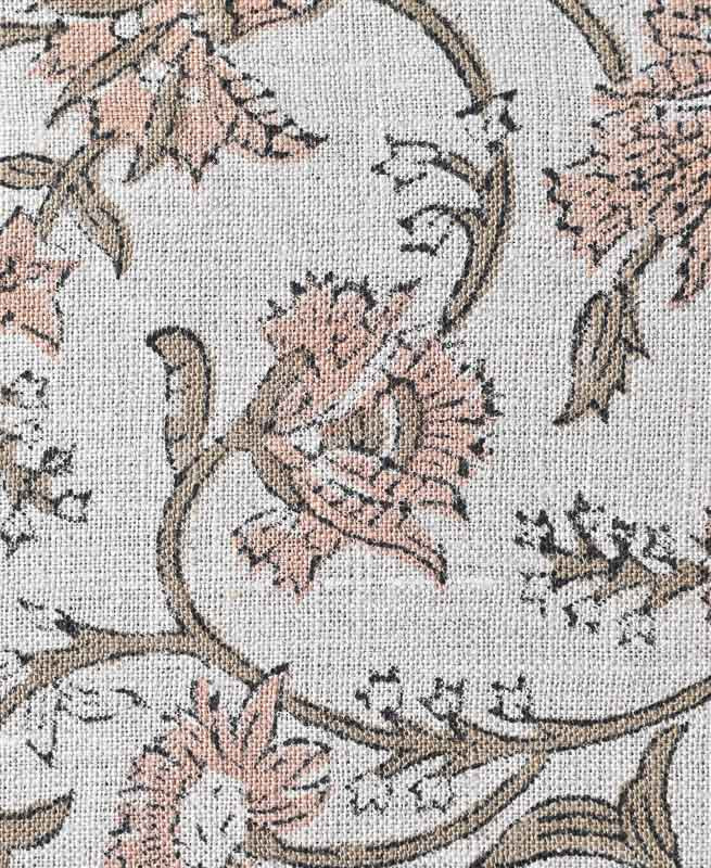 Cora Hand Block Printed Linen