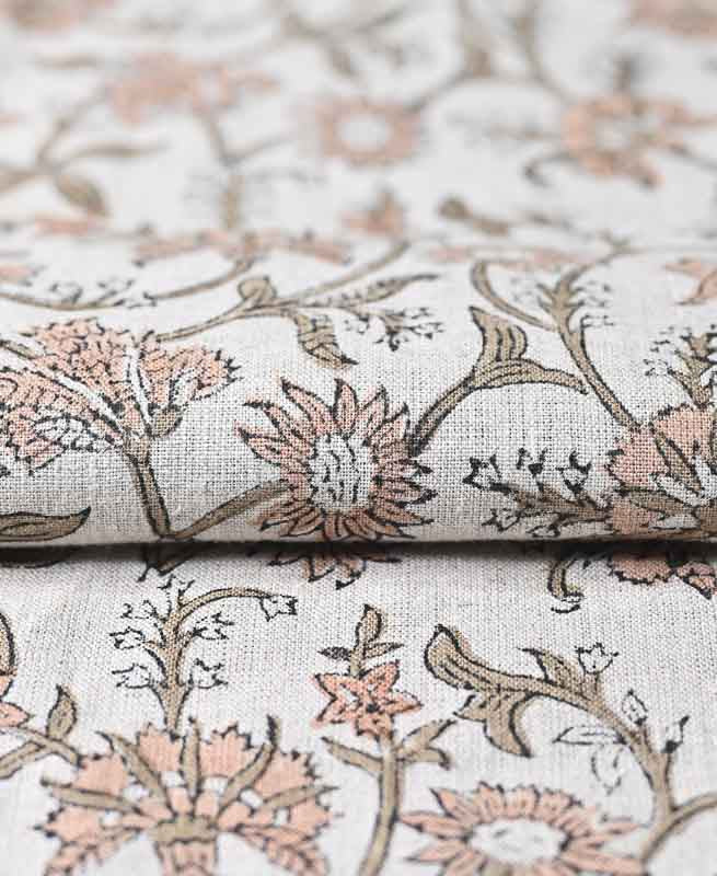 Cora Hand Block Printed Linen
