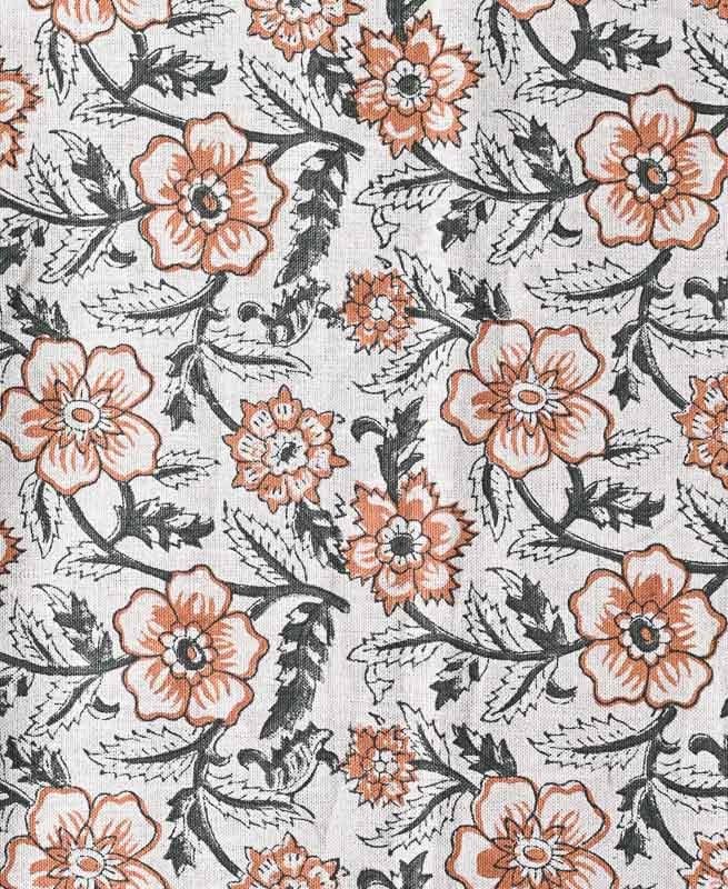 Shelby Hand Block Printed Linen Upholstery Fabric