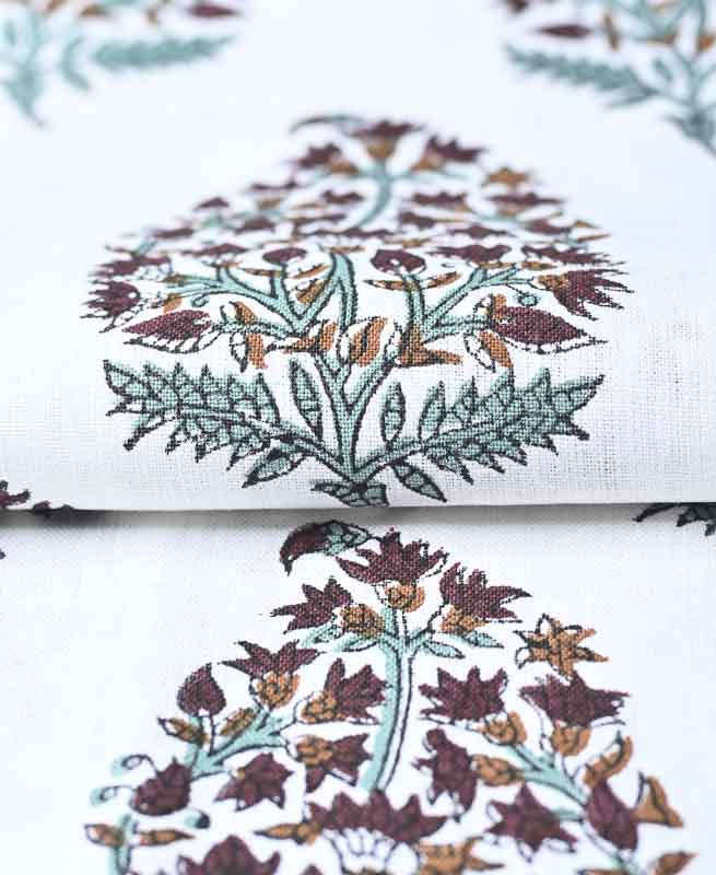 Brittany Hand Block Printed Linen by the Yard